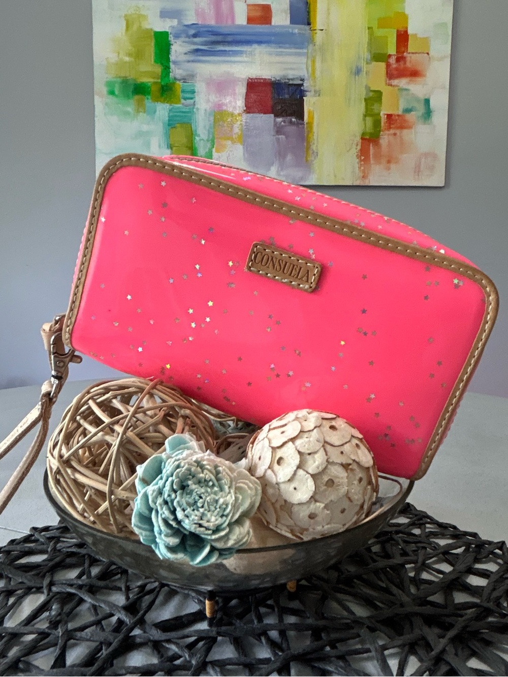 ✨ Consuela Shine Pink with Glitter Stars Wristlet Wallet - Picture 2 of 13